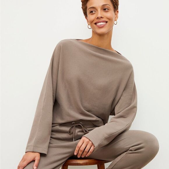MM LaFleur The Kristin Pullover - French Terry in Mink - Picture 1 of 8